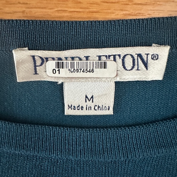 Pendleton Sweater Set Cardigan and Long Sleeve Sweater Teal Gray Womens Size M/L - Picture 12 of 16